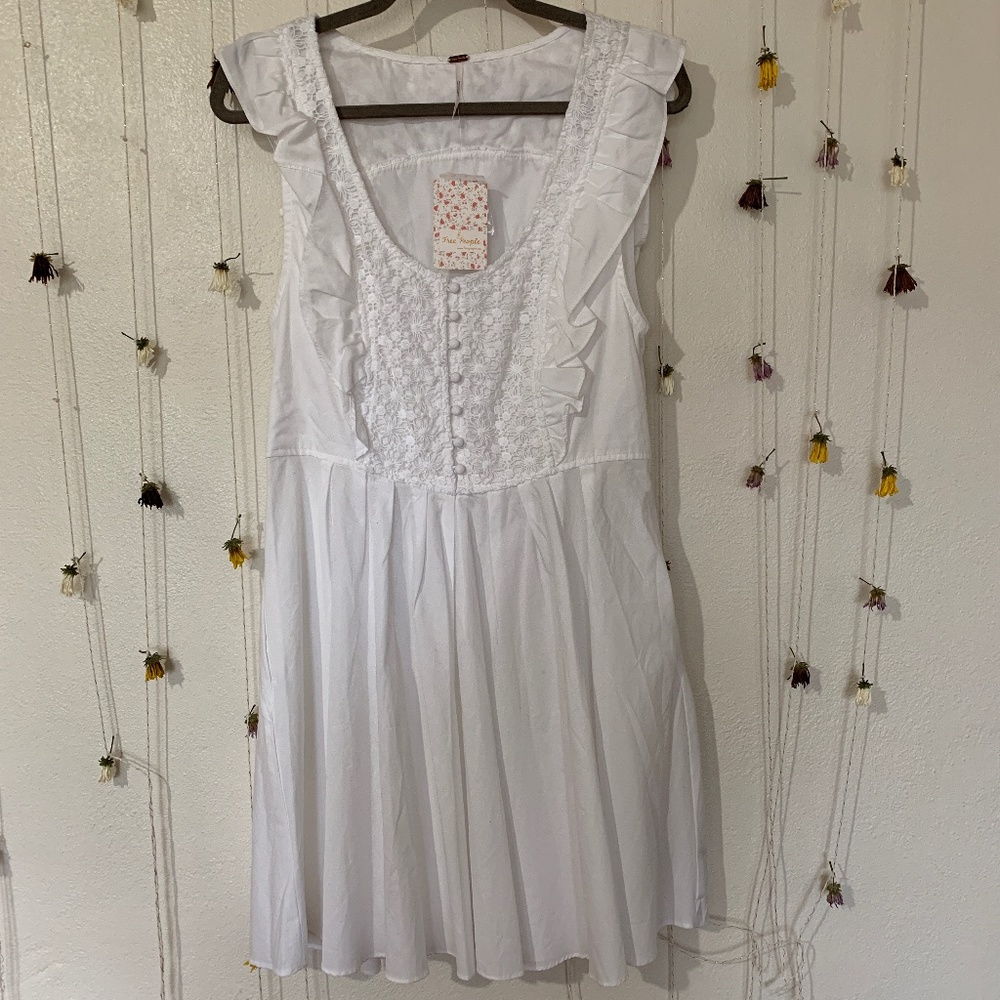 NWT Free People Half Moon Ruffled Mini Dress (L)
